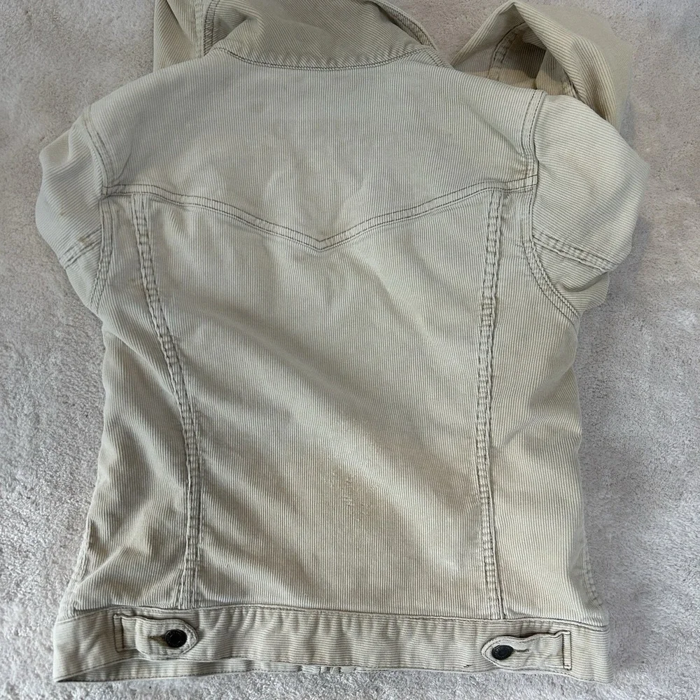Y2K Vintage Trucker Corduroy Khaki Faded Abercrombie Fitch Jacket Woman's Size L